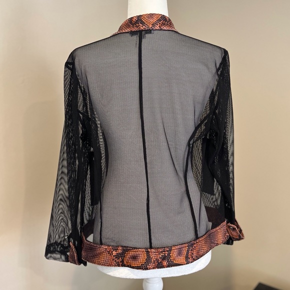 NWOT ALBERTO MAKALI Women’s Jacket / Black Mesh Snakeskin Print / Size: Medium - Picture 3 of 11